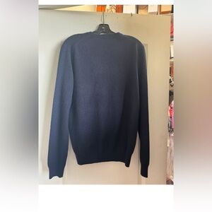 NWT MERP $139.99 Saks Fith Avenue Cashmere Crewneck Sweater Navy size M